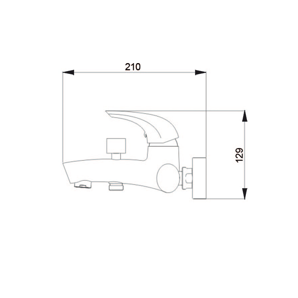 R9004 Смеситель для ванны однорычажный Raiber Zenta - Вид №1