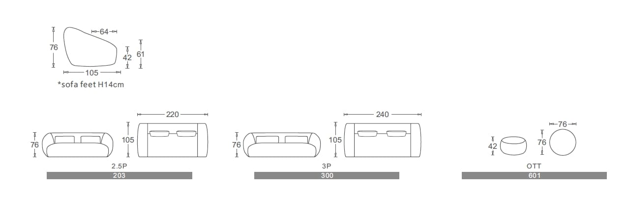 3-местный тканевый диван CAMPO DE' FIORI CL383 ARCH-00142800 - Вид №6