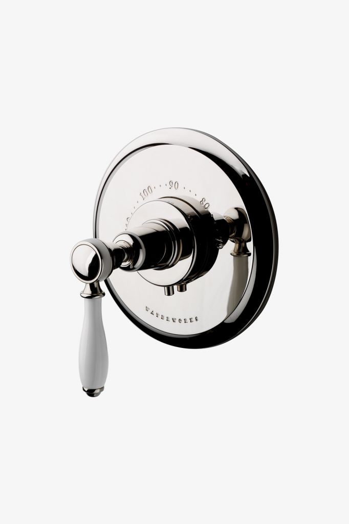 EATH08 Облицовка термостатического регулирующего клапана Easton Classic с белой фарфоровой ручкой рычага Waterworks 