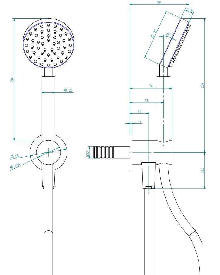 Стержень из нержавеющей стали с ручным душем Zazzeri Z316 MONO ARCH-00118652 - Вид №4