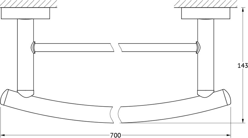 ELL 038 Штанга для полотенца двойная 70 cm FBS Ellea - Вид №1