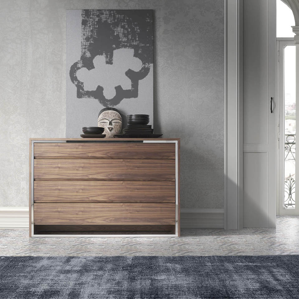 Комод с 4 ящиками орех Style от Angel Cerda ANGEL CERDA ДИЗАЙНЕРСКИЕ 148711 Бежевый;орех  - Вид №1