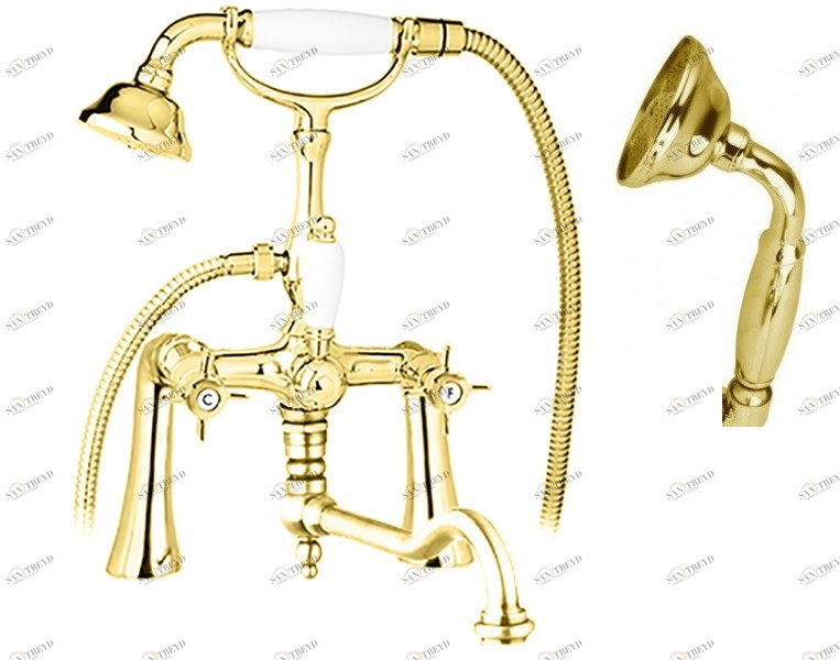 Смеситель на борт ванны с ручным душем, шлангом 150 см CEZARES LORD-PBV2-03/24-M