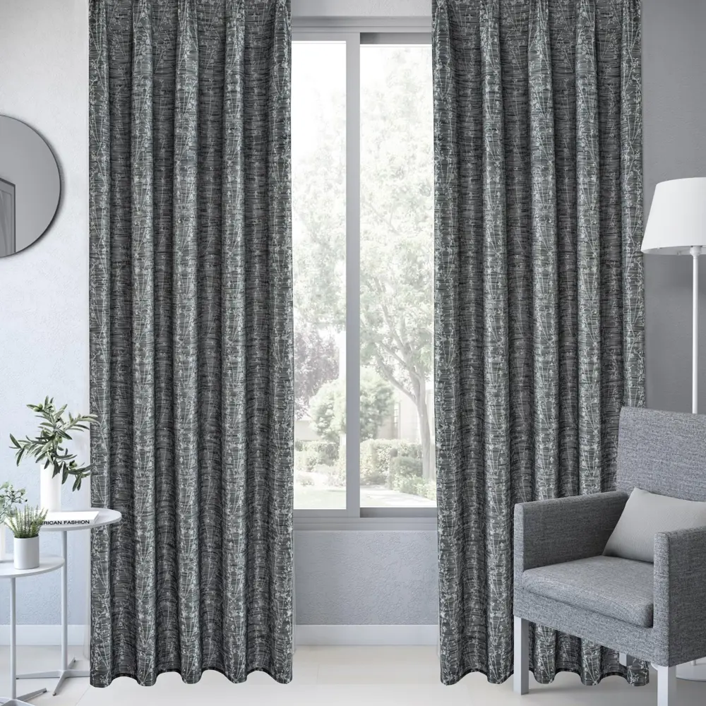 Штора на ленте Inspire Komelo 160x280 см цвет темно-серый 83562084 STLM-2041636  - Вид №4