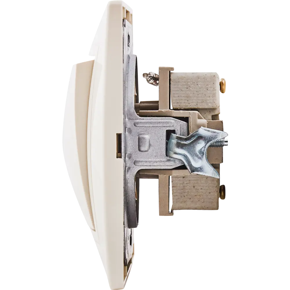 TDM ELECTRIC Выключатель встраиваемый с подсветкой бежевый 85591344 Таймыр STLM-0064429 - Вид №3