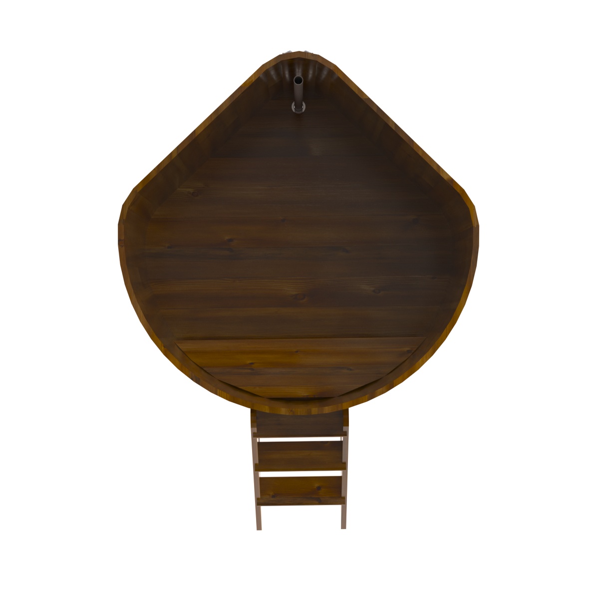 2323 Купель угловая из лиственницы Рустик 1,37х1,37х1,2 морёная Alyarus  - Вид №5