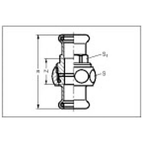 12833054 SANHA 28330 SANHA-Therm Industry сгон ВПр-ВПр с плоск.упл. 54 мм  - Вид №1