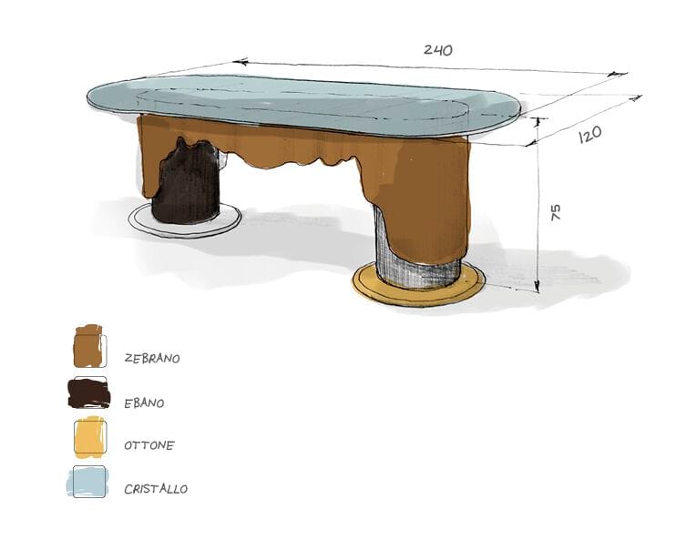 Деревянный овальный стол с хрустальной столешницей Roman & Co LENNOX ARCH-00103705 - Вид №2