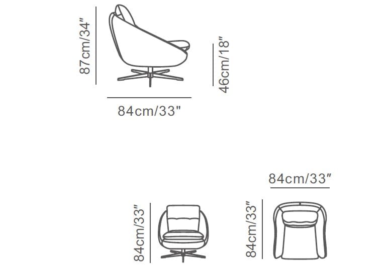 Вращающееся кресло с кожаными спицами CAMPO DE' FIORI COCOON ARCH-00055038 - Вид №5