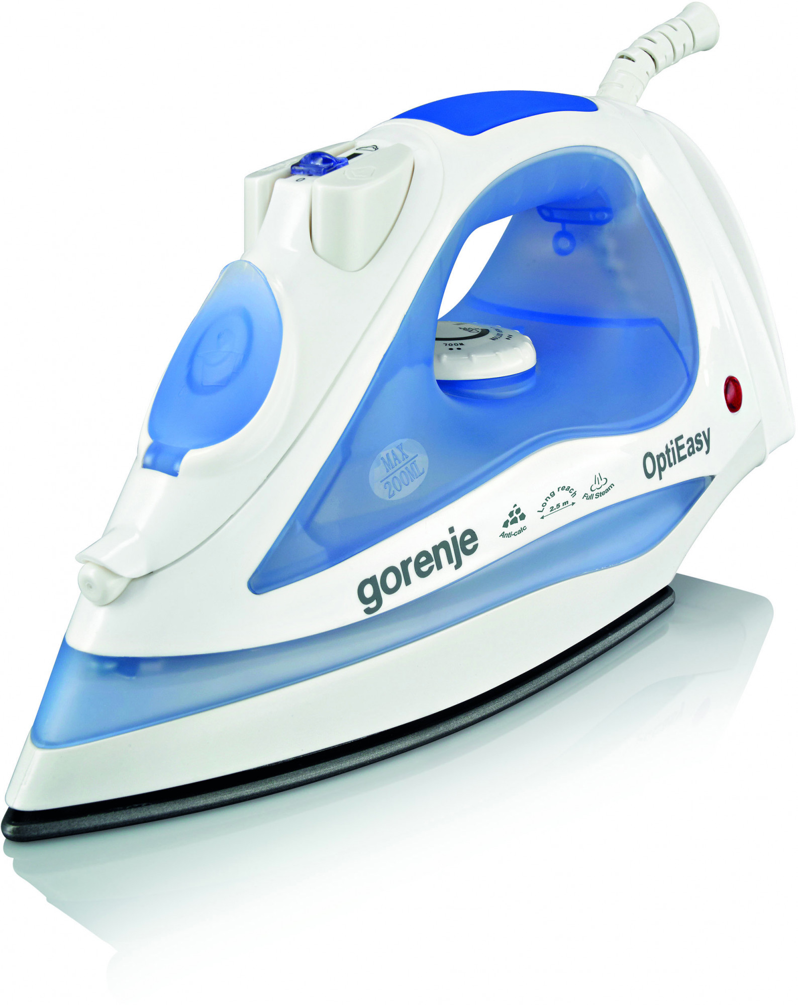 SIH 1800BT Утюг паровой, 1800 вт, белый/синий Gorenje Santreyd 
