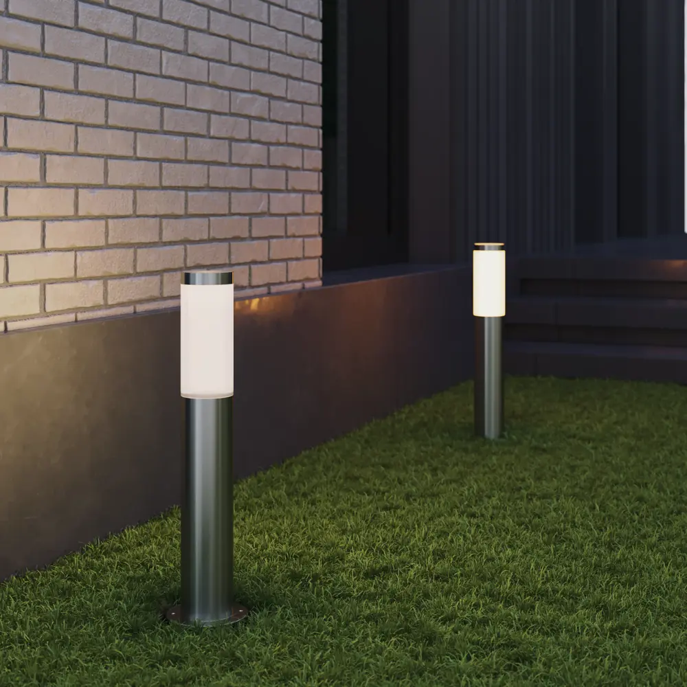 Маленький фонарный столб уличный Kreaforta Begnas 50 см цвет хром STLM-2211149