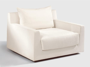 Кожаное клубное кресло с подлокотниками