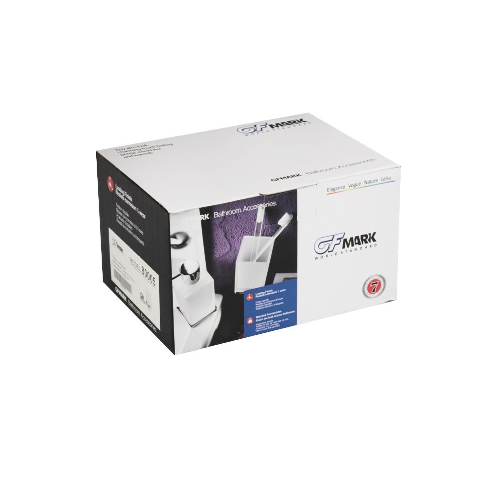 GFmark - Стакан стеклянный, с креплением к стене, из нержавеющей стали, код: 80005  - Вид №1