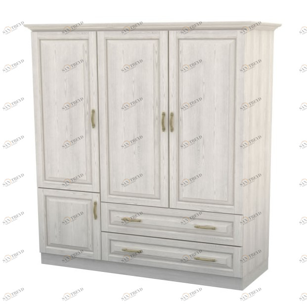 Шкаф трехстворчатый белый с ящиками "Эдем" DREAMLINE ЭДЕМ 173746 Белый 