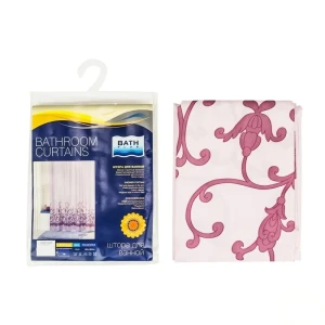 Штора для ванны Bath Plus Plot Art, 180x180 см, полиэстер, цвет розовый