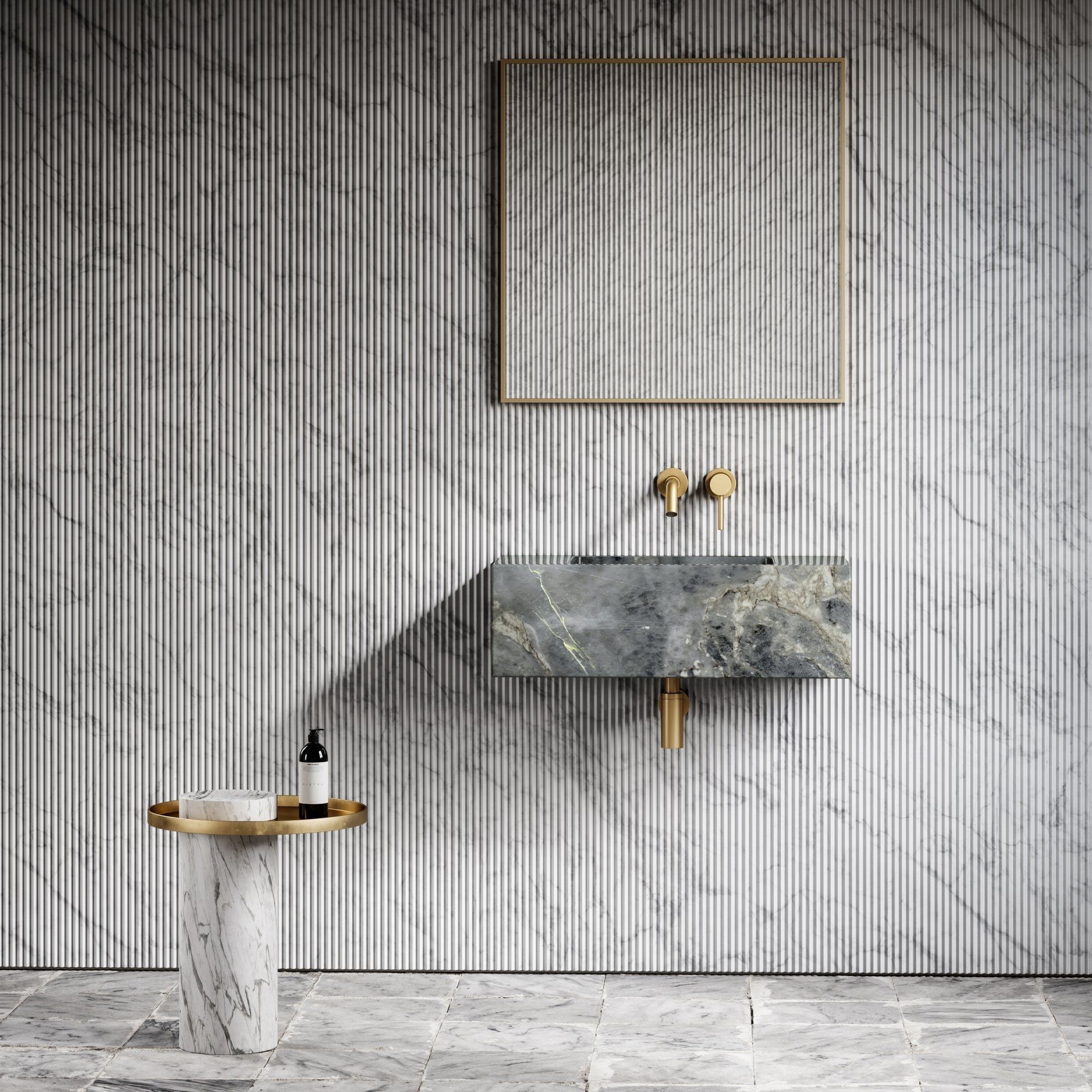 Мраморная прямоугольная подвесная раковина LUSSO CALLA ARCH-00145900 - Вид №1