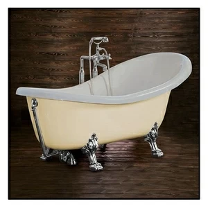 Ванна Akcjum Rectime 175 WR-01-01-Ch-J овальная кремовая с хромированными ножками