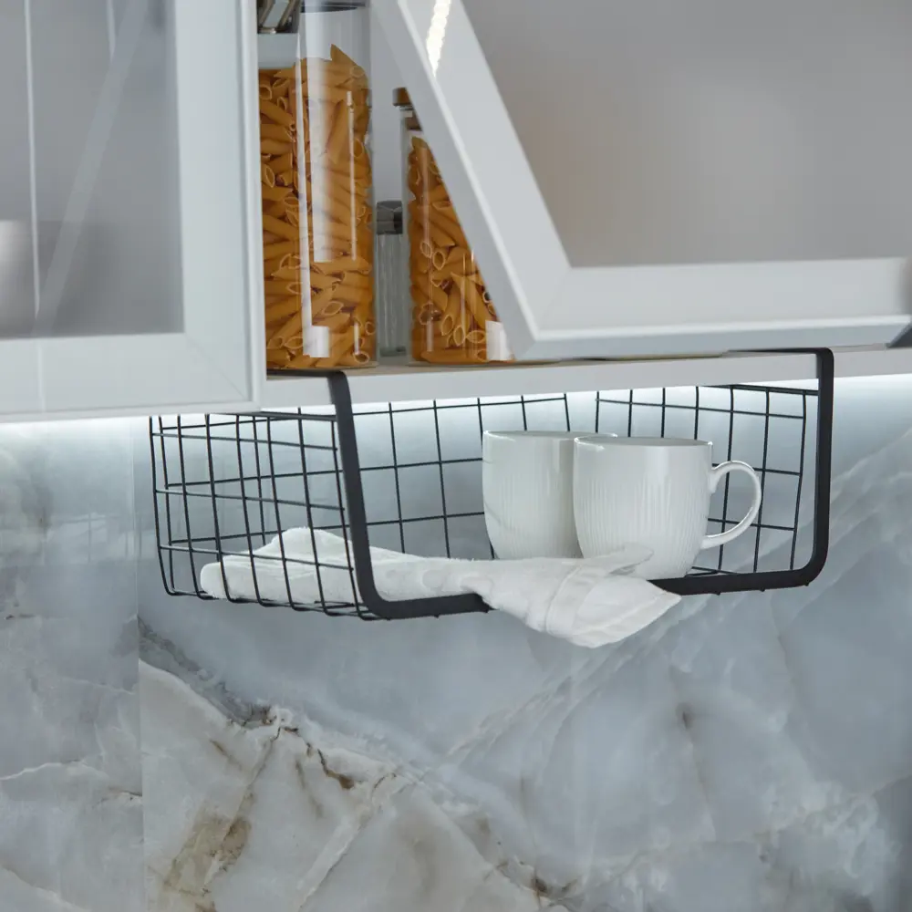 DELINIA Кухонная корзина для хранения 36×14,5×25 см сталь черная 88906812 STLM-1413145 - Вид №1