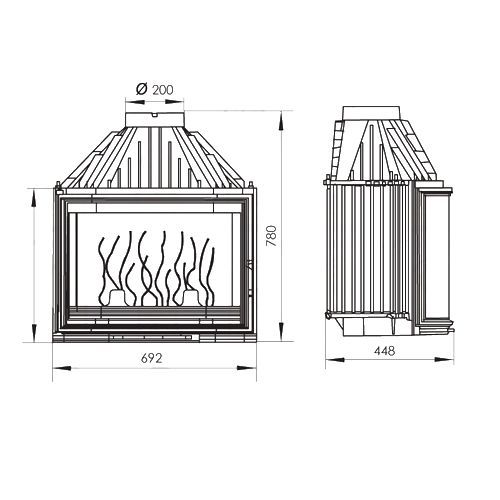 Каминная топка Мета Призма 700 1489 - Вид №1