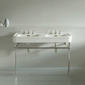 Антикварная двойная прямоугольная раковина на раме Antique The water monopoly