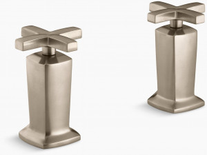 KOHLER Трим клапана Margaux с поперечными ручками для клапана ванны высокого расхода, устанавливаемого на палубе, требуется клапан K-T16248-3-BV