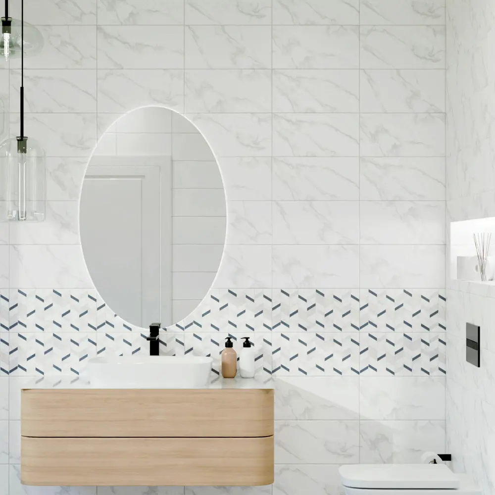 Настенная плитка KREAFORTA Mersey Calacatta 20x40 см 1.62 м² матовая цвет серый STLM-2211970 - Вид №6