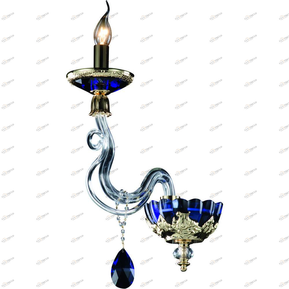 Бра Divinare Simona 5125/11 AP-1 DIVINARE СВЕЧА 078874 Прозрачный;синий 