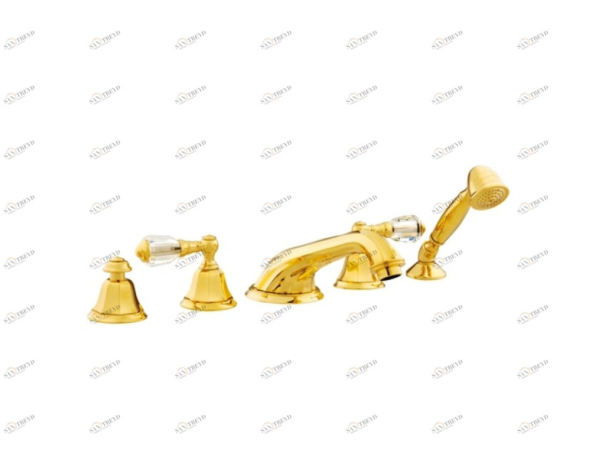 038616.D00.50 Набор для ванны с пятью отверстиями и кристаллами сваровски Яркий хром Mestre Indica