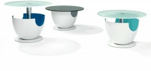 Ronald Schmitt Круглый стеклянный журнальный столик с регулируемой высотой