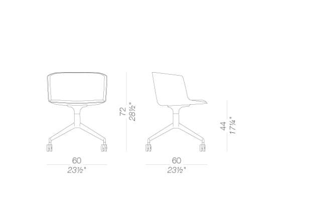 Тканевый поворотный стул с колесами Lapalma ARCH-00145993 - Вид №2