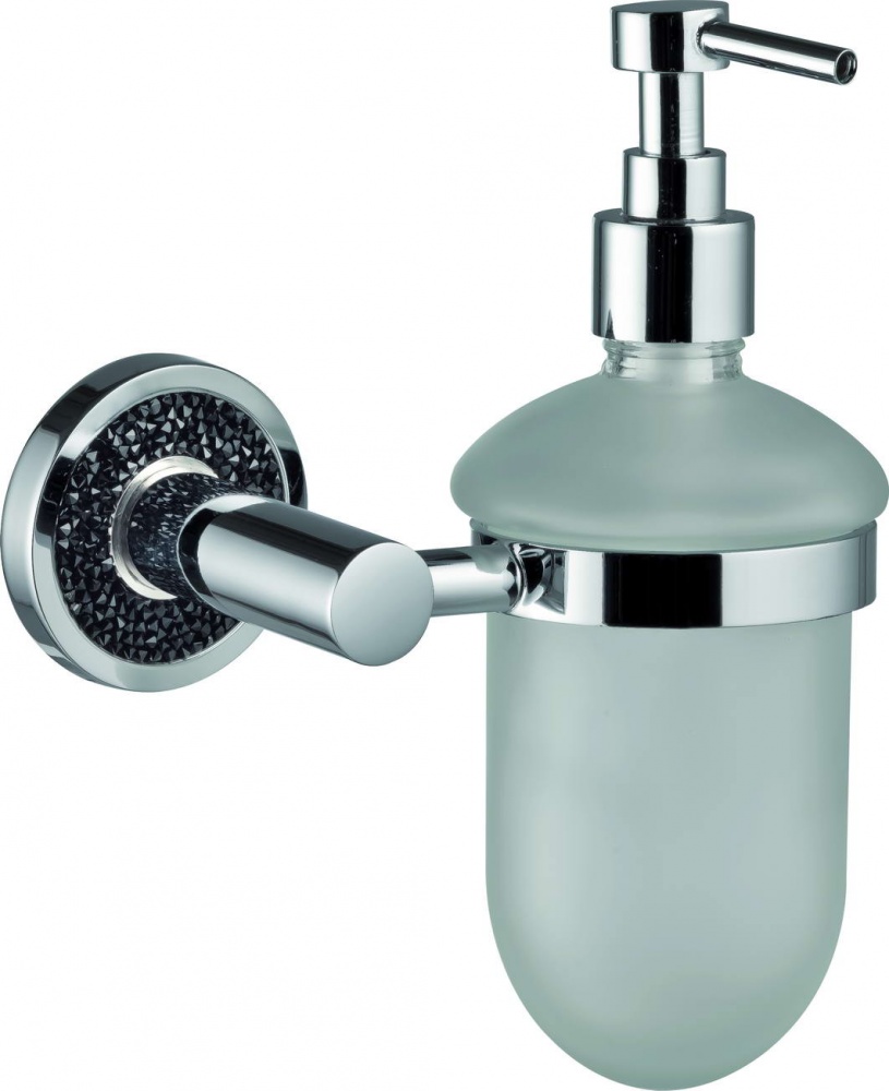 H2014/11B Sanibano Ebano, настенный стеклянный дозатор, цвет хром-кристаллы Swarovski black 