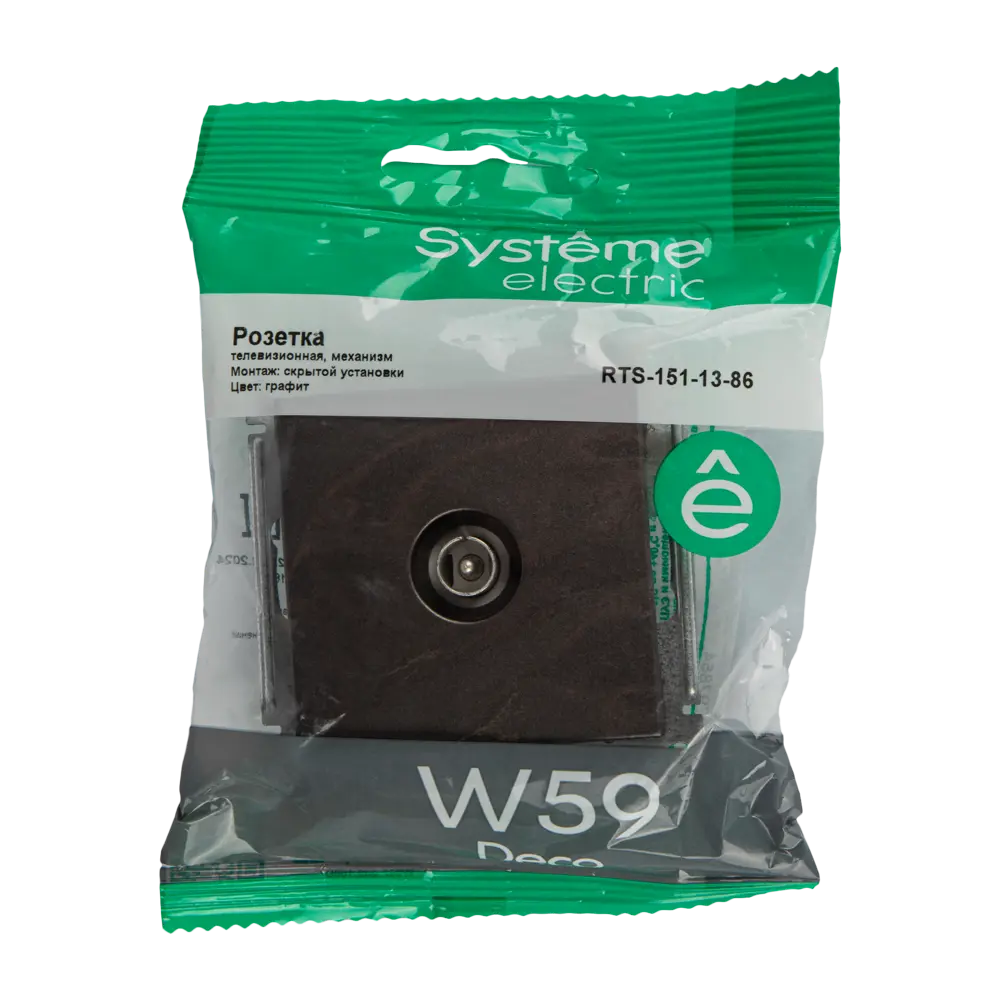 SYSTEME ELECTRIC TV-розетка W59 Deco для скрытого монтажа в цвете графит 82797864 STLM-0036016 - Вид №6
