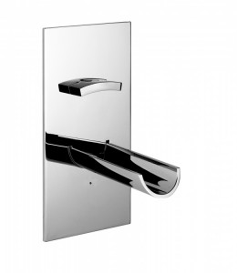 56539 / 18-22LU LUCE LED / СВЕТОДИОДНЫЙ ФОНАРЬ Смеситель для раковины настенный с мм. Излив 180 и смеситель на одной пластине, со встроенной коробкой, внутренними соединениями, системой регулирования потока, прогрессивным картриджем с динамо-системой бело