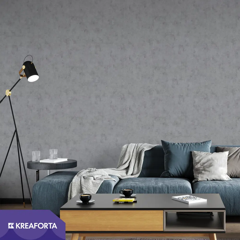 Обои флизелиновые Kreaforta Decobeton темно-серые 1.06 м KF72016-44 STLM-2047538 - Вид №2