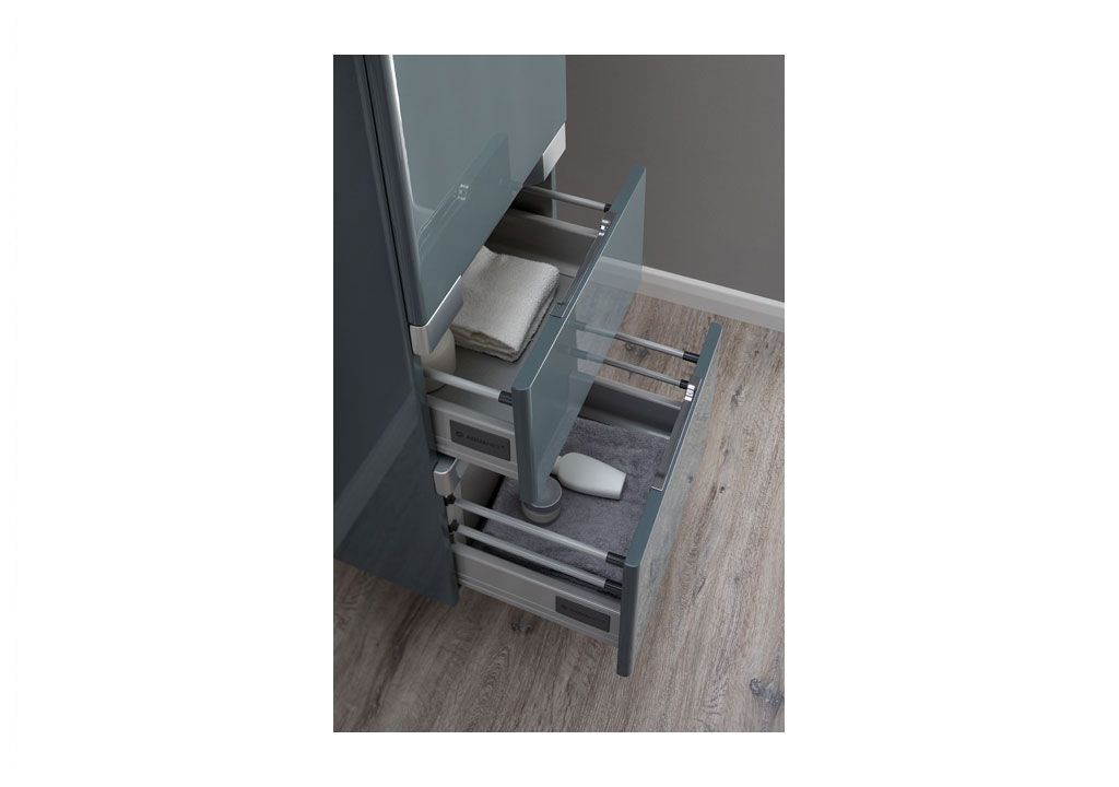 Шкаф-пенал для ванной Aquanet Виго 40 сине-серый 00183360 - Вид №10