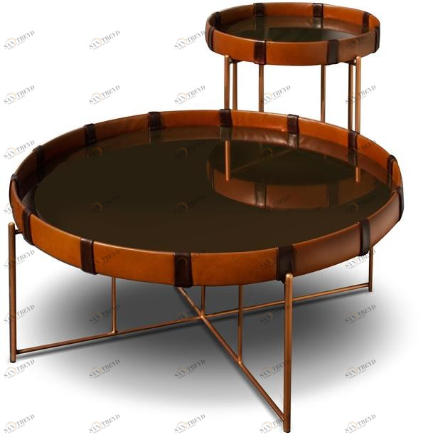 Host & Home Круглый журнальный столик из воловьей кожи sun-id-1455349