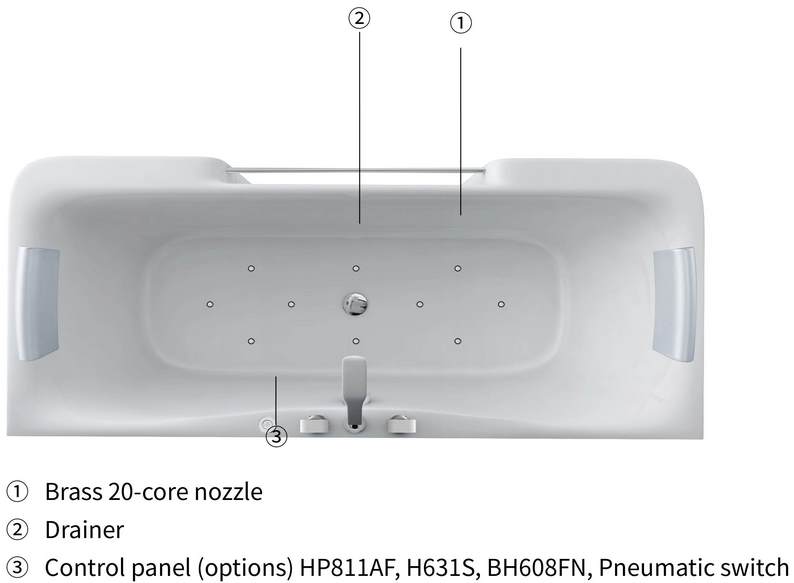 E61031 Ванна гидромассажная SSWW  - Вид №2