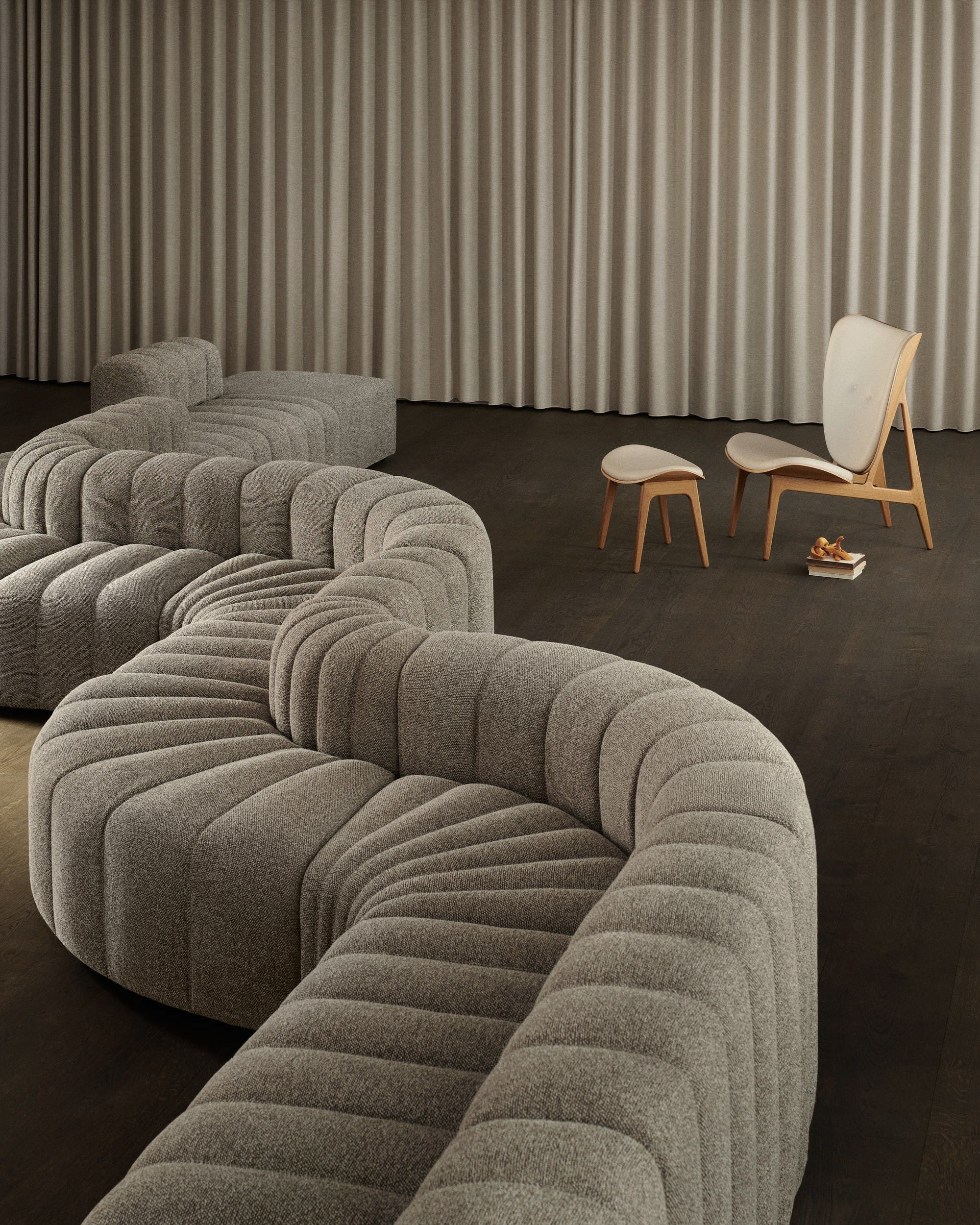 Тканевый изогнутый модульный диван NORR11 студия ARCH-00086489 - Вид №5