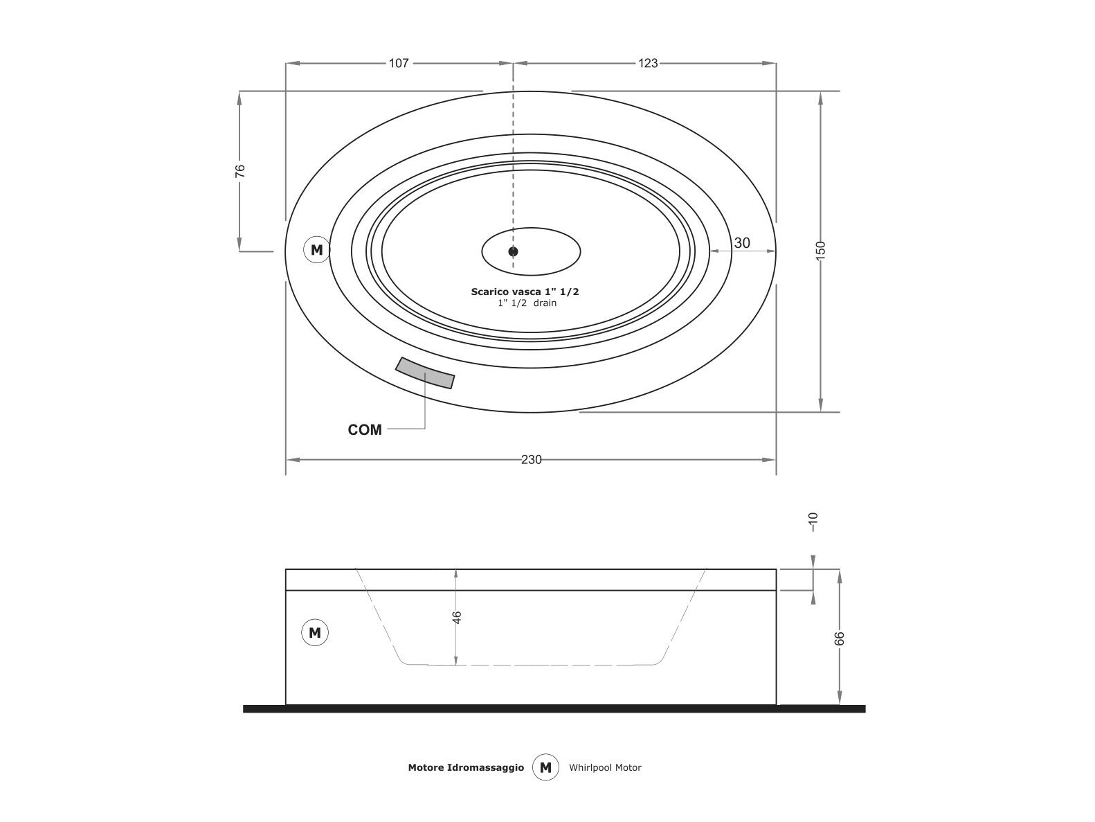 Яркая овальная ванна с гидромассажем Gruppo Treesse ванны-Ghost ARCH-00108866 - Вид №2