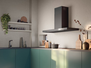 Настенный вытяжной шкаф из нержавеющей стали со встроенным освещением