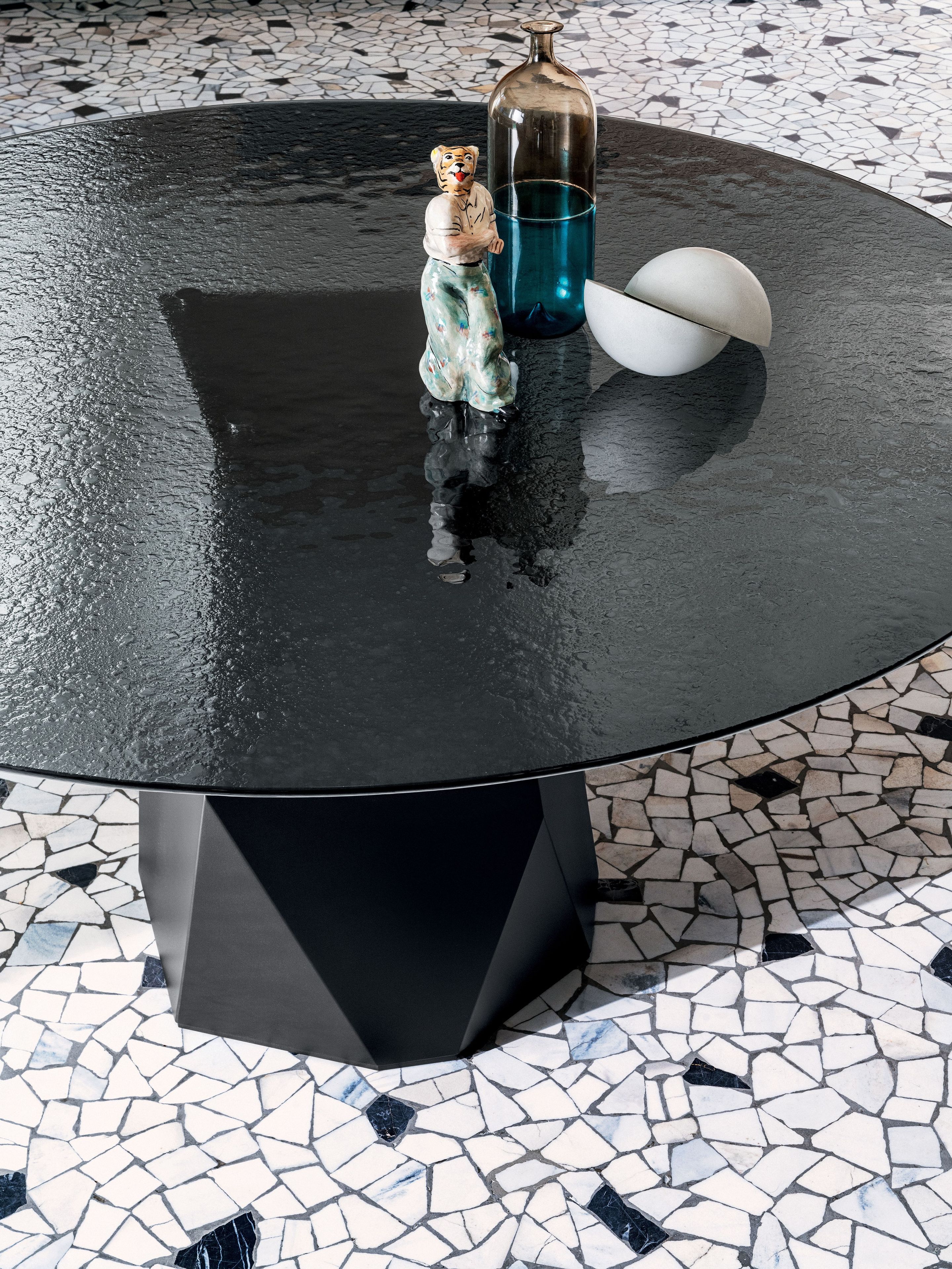 Круглый стол из закаленного стекла Sovet Italia Deod ARCH-00010640 - Вид №1