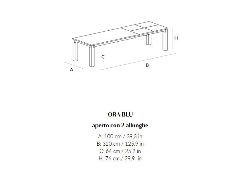 Выдвижной прямоугольный обеденный стол из массива дерева Lando ORA BLU ARCH-00011367 - Вид №2