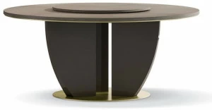 Carpanese Home Круглый деревянный стол с ленивой сьюзан Contemporary 7306