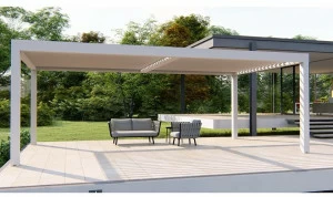 RGM Моторизованная алюминиевая пергола с регулируемыми жалюзи и подсветкой