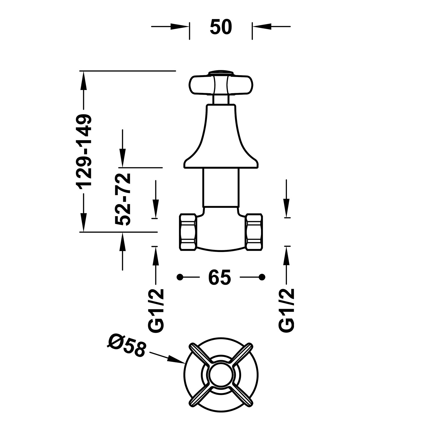 Скрытый запорный клапан TRES CLASIC-24215502LV TRES  - Вид №1