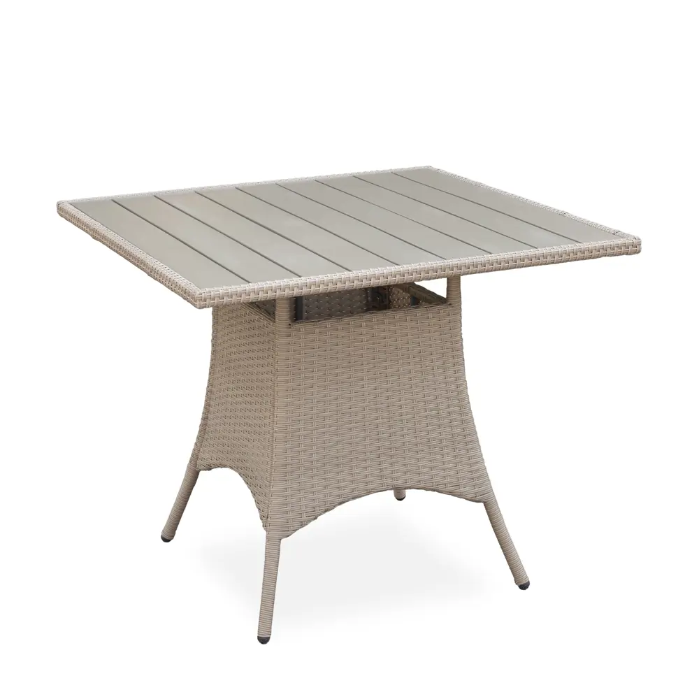 Стол обеденный Софи GS061 90x90x75 см искусственный ротанг бежевый Santreyd STLM-2114239