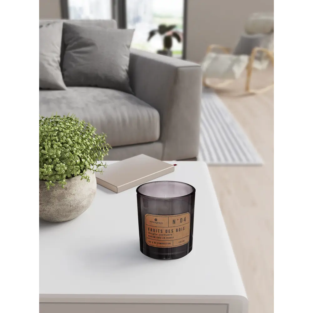 Свеча восковая ароматизированная Лесные ягоды черно-белая 7.8 см 130 г Atmosphera STLM-2179083 - Вид №3