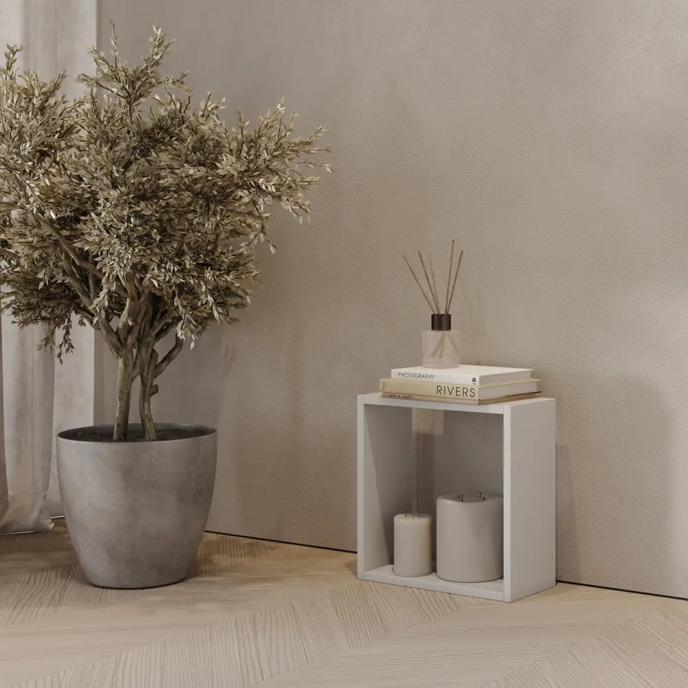 Стеллаж Spaceo KUB 1 секция 36x36.1x15.9 см ЛДСП цвет белый STLM-2156092