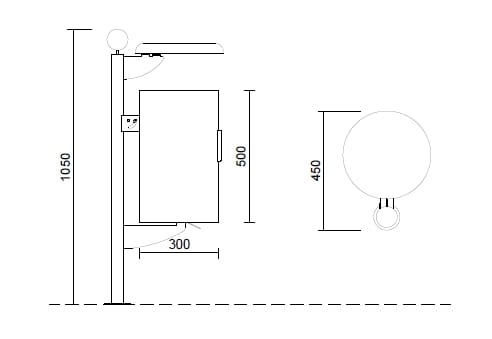 Стальная корзина для мусора с пепельницей Studio Città CORNER ARCH-00119941 - Вид №6