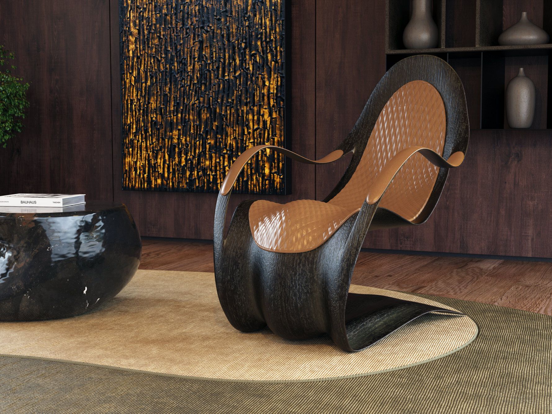 Стекловолокно консольное кресло с подлокотниками GANSK FLEX ARCH-00061809 - Вид №4